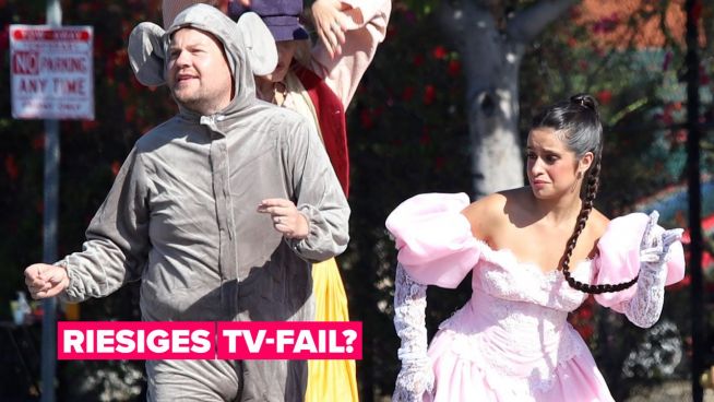 Die Briten sind entsetzt über James Cordens Hüftschwung im Mauskostüm beim Cinderella-Flashmob